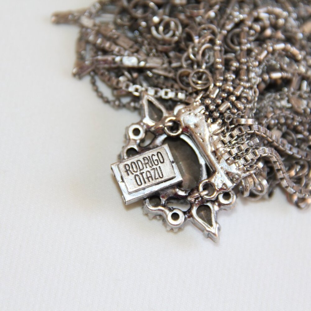 RARE Rodrigo Otazu Crystal Silver Statement Necklace - Picture 11 of 16